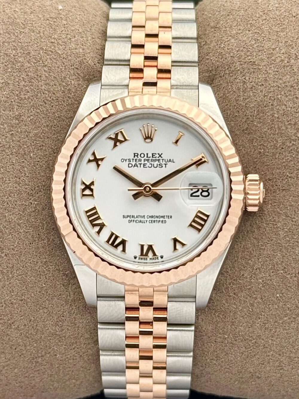 Rolex Lady-Datejust Steel and 18k Everose Gold White Roman Dial Jubilee 279171 | 2025 | 28mm