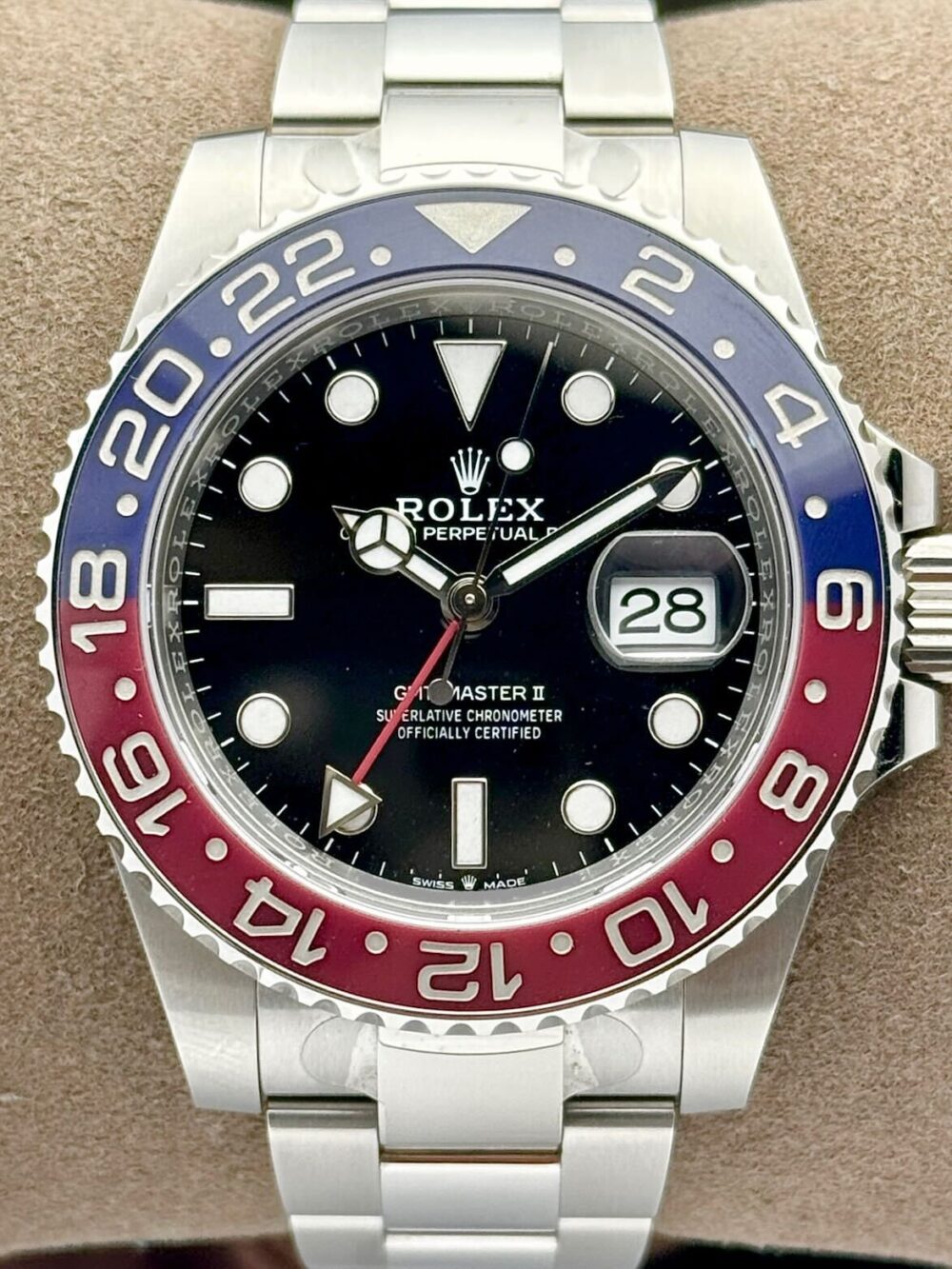 Rolex GMT-Master II Pepsi Oyster Black Dial Ceramic & Steel 126710BLRO | 2023 | 40mm