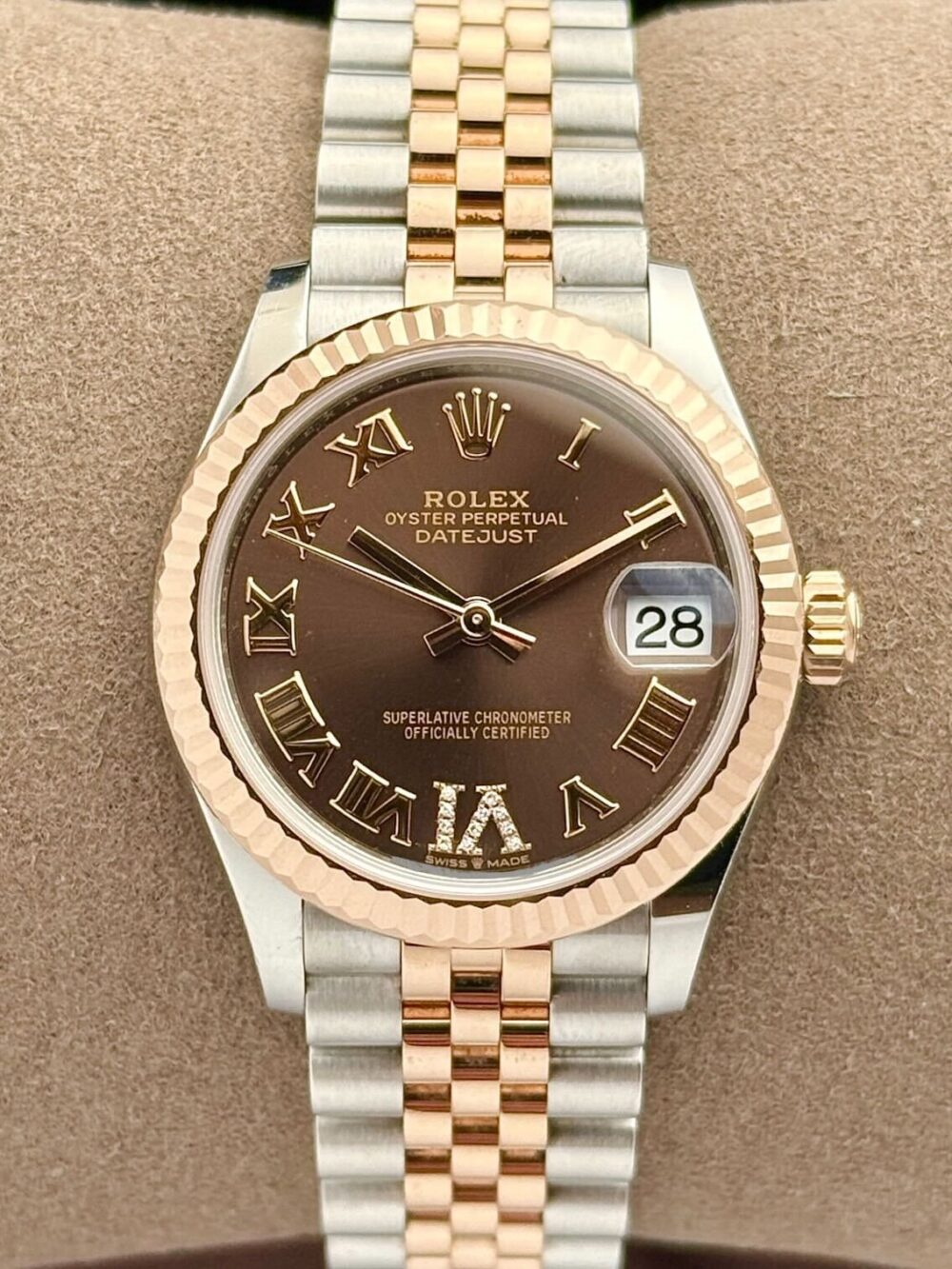 Rolex Datejust 31 Steel & 18k Everose Gold Chocolate Roman Diamond VI Jubilee 278271 | 2021 | 31mm