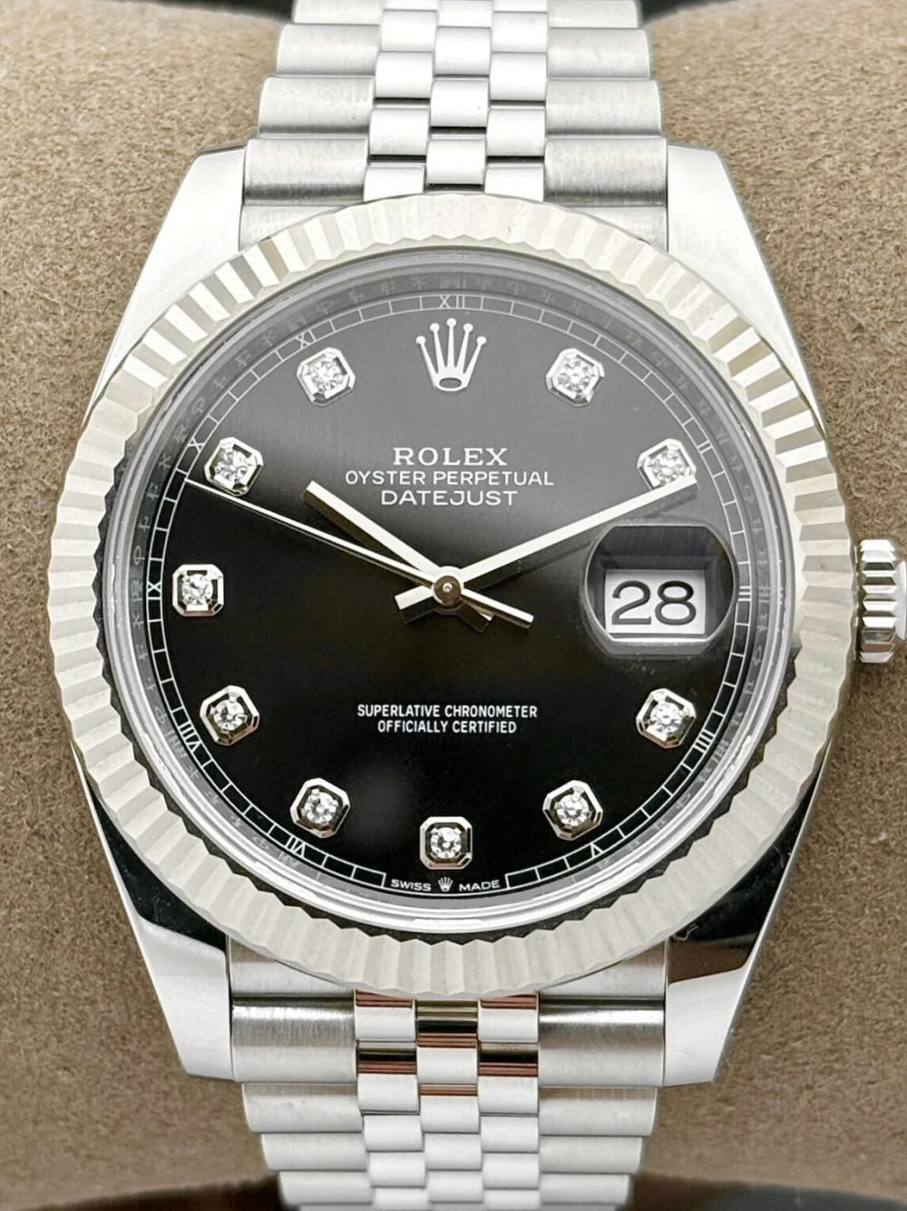 Rolex Datejust 41 Black Diamond Dial White Gold & Steel 126334 | 2025 | 41mm