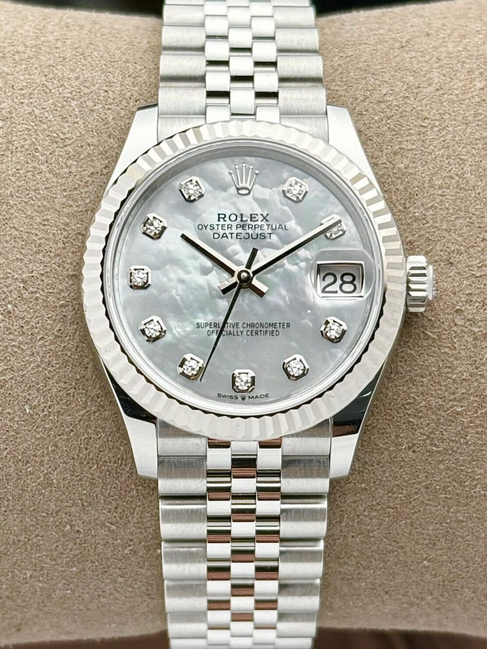 Rolex Datejust 31 MOP Diamond Dial White Gold & Steel 278274 | 2025 | 31mm